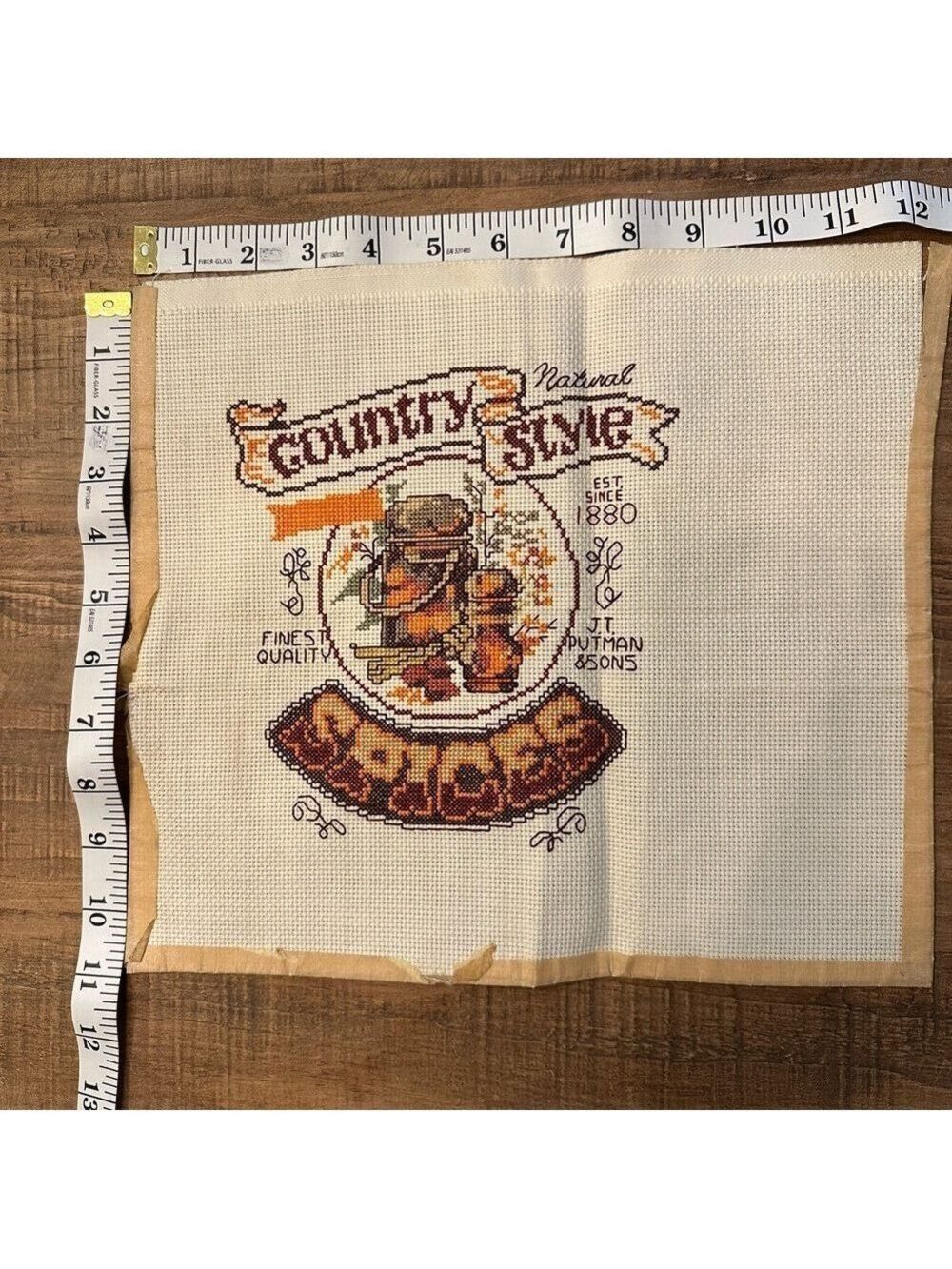 Counted Cross-Stitch completed Country Style Spices 11”x12” panel